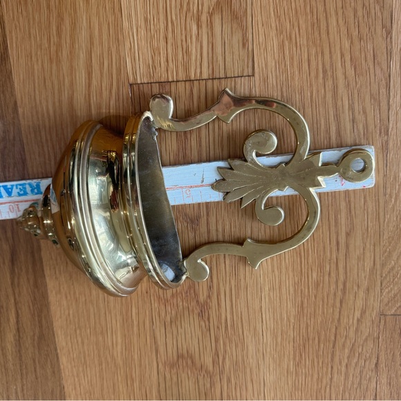 Vintage Solid Brass Holy Water Font Wall Pocket Set of 3 Wildwood Lamps - Picture 4 of 10